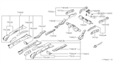 Diagram for 1996 Nissan 240SX Rear Crossmember - 75650-70F00