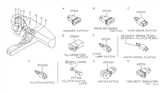 Diagram for 1996 Nissan 240SX Hazard Warning Switch - 25290-65F01