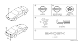 Diagram for 1996 Nissan 240SX Emblem - 65890-65F00