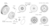 Diagram for 1998 Nissan 240SX Wheel Cover - 40343-21U10