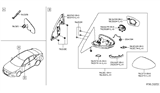 Diagram for 2008 Nissan Quest Car Mirror - 96321-2Y900