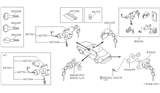 Diagram for 1990 Nissan Maxima Door Lock Cylinder - 90600-15F26