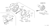 Diagram for 1994 Nissan Maxima Brake Backing Plate - 44020-85E20