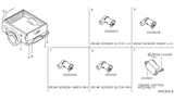 Diagram for 2019 Nissan Frontier Parking Assist Distance Sensor - 25994-9BF1B