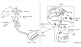 Diagram for Nissan Pathfinder Brake Pedal - 46501-EA00B
