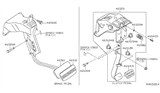 Diagram for 2005 Nissan Pathfinder Brake Pedal - 46501-EA00B