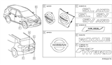 Diagram for 2011 Nissan Rogue Emblem - 62889-1JA0A