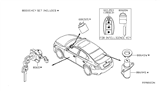 Diagram for 2017 Nissan Murano Door Lock Cylinder - H0601-3TA0A