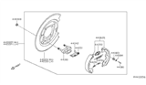 Diagram for Nissan Brake Backing Plate - 44030-3TA6A