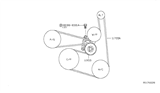 Diagram for Nissan Timing Chain Tensioner - 11955-3TA9D