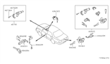 Diagram for 1999 Nissan Altima Ignition Lock Cylinder - K9810-0Z824