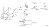 Diagram for 1999 Nissan Altima Horn - 25620-9E000