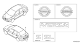Diagram for 2009 Nissan Versa Emblem - 90890-EM40A