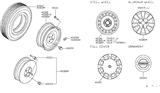 Diagram for Nissan Pulsar NX Lug Nuts - 40224-21001