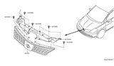 Diagram for Nissan Versa Grille - 62310-ZW80A