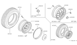 Diagram for 1986 Nissan Sentra Lug Nuts - 40224-D0300