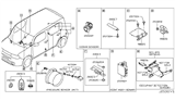 Diagram for 2009 Nissan Cube Parking Assist Distance Sensor - 25994-CM10D