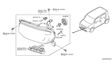 Diagram for Nissan Cube Headlight Bulb - 26294-8991C