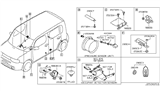 Diagram for 2009 Nissan Cube Air Bag Sensor - K8820-1FC0A