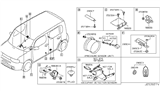 Diagram for 2014 Nissan Cube Air Bag Sensor - K8H20-1FC1A