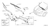 Diagram for Nissan Rogue Sport Wiper Pivot - 28841-4BG0A