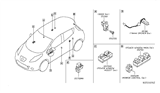 Diagram for 2014 Nissan Leaf Power Window Switch - 25411-1KA5A