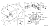 Diagram for Nissan 370Z Power Window Switch - 25401-1EA0B