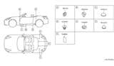 Diagram for 2019 Nissan 370Z Body Mount Hole Plug - 01658-00273