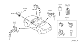 Diagram for 2012 Nissan 370Z Ignition Lock Assembly - 48700-JF00D