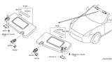 Diagram for 2015 Nissan 370Z Sun Visor - 96401-1EJ0A