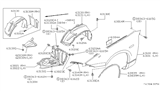 Diagram for 1994 Nissan 300ZX Wheelhouse - 63841-45P10