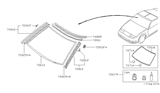 Diagram for 1994 Nissan 300ZX Windshield - 72712-46P10