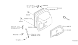 Diagram for 2000 Nissan Xterra Tailgate Lift Support - 90451-7Z007