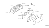 Diagram for 2001 Nissan Xterra Instrument Cluster - 24814-9Z405