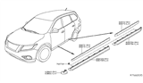 Diagram for 2015 Nissan Pathfinder Door Moldings - 80876-9PB0A