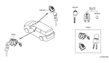 Diagram for 2012 Nissan Quest Door Lock Cylinder - H0601-1JA0A