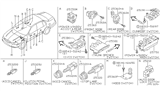 Diagram for Nissan Maxima Power Window Switch - 25401-5Y700