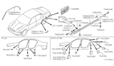 Diagram for 2000 Nissan Maxima Weather Strip - 76843-2Y010