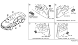 Diagram for 2019 Nissan Maxima Power Window Switch - 25401-4RA0A