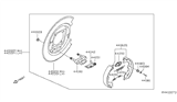 Diagram for 2021 Nissan Maxima Brake Backing Plate - 44020-4RA5A