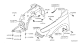 Diagram for 2013 Nissan Maxima Fender - 63100-9N15A