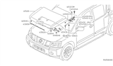 Diagram for 2011 Nissan Armada Hood Hinge - 65400-7S000