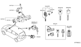 Diagram for 2014 Nissan Versa Note Ignition Lock Cylinder - K9810-3WC0C