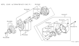 Diagram for 1989 Nissan Van Alternator - 23100-17C70