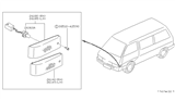 Diagram for 1987 Nissan Van Side Marker Light - 26180-17C00