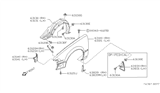 Diagram for 1988 Nissan Pulsar NX Fender - 63100-84M31