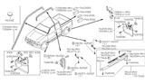 Diagram for 1999 Nissan Frontier Weather Strip - 76842-9Z301