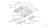 Diagram for 1998 Nissan Frontier Exhaust Heat Shield - 74752-4S100