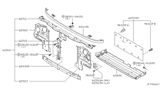 Diagram for 2000 Nissan Xterra Radiator Support - 62530-7Z030