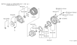 Diagram for 1987 Nissan Maxima Alternator - 23100-34E00